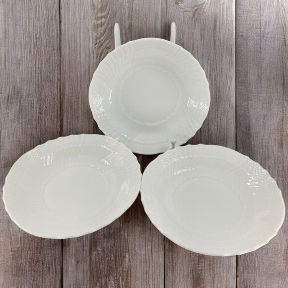 Vintage Richard Ginori Fine Porcelain White Dish Plate Set 3 Made In Italy 6inch - Picture 1 of 14